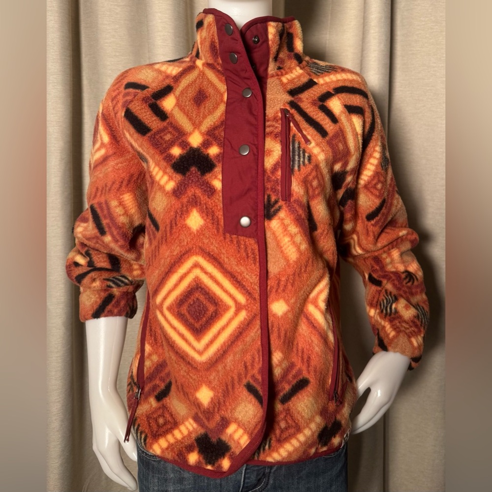 Boho Teddy Jacket - Orange and Red